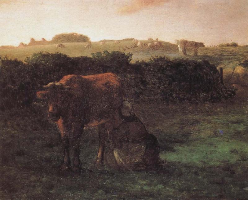 Jean Francois Millet Peasant shove milk oil painting picture